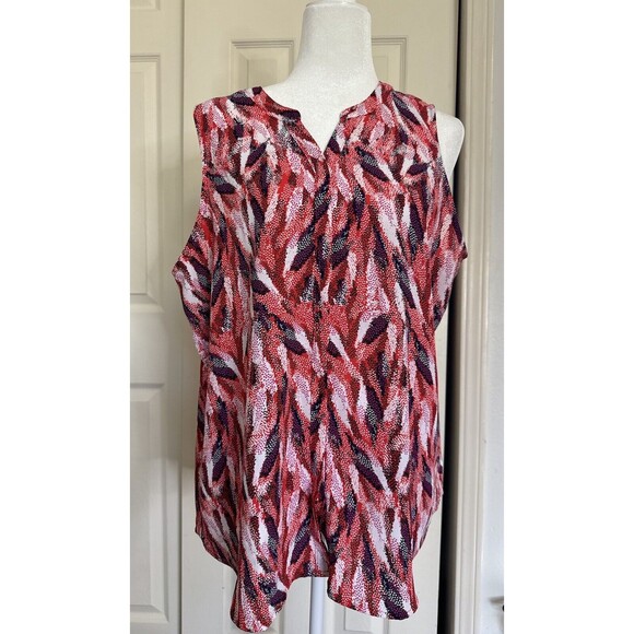 Apt. 9 Top Women’s Multicolor Abstract Sleeveless Button Up Shirt Size XL - Picture 1 of 15